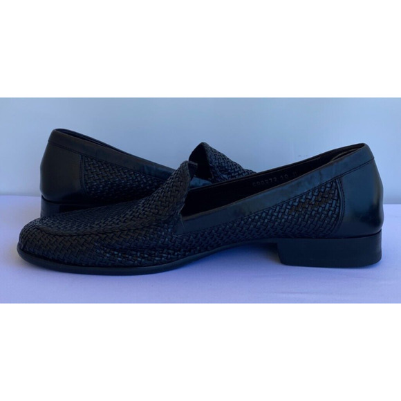 Bragano Cole Haan Shoes Mens 10M Black Leather Loafers Woven Classic main image 5